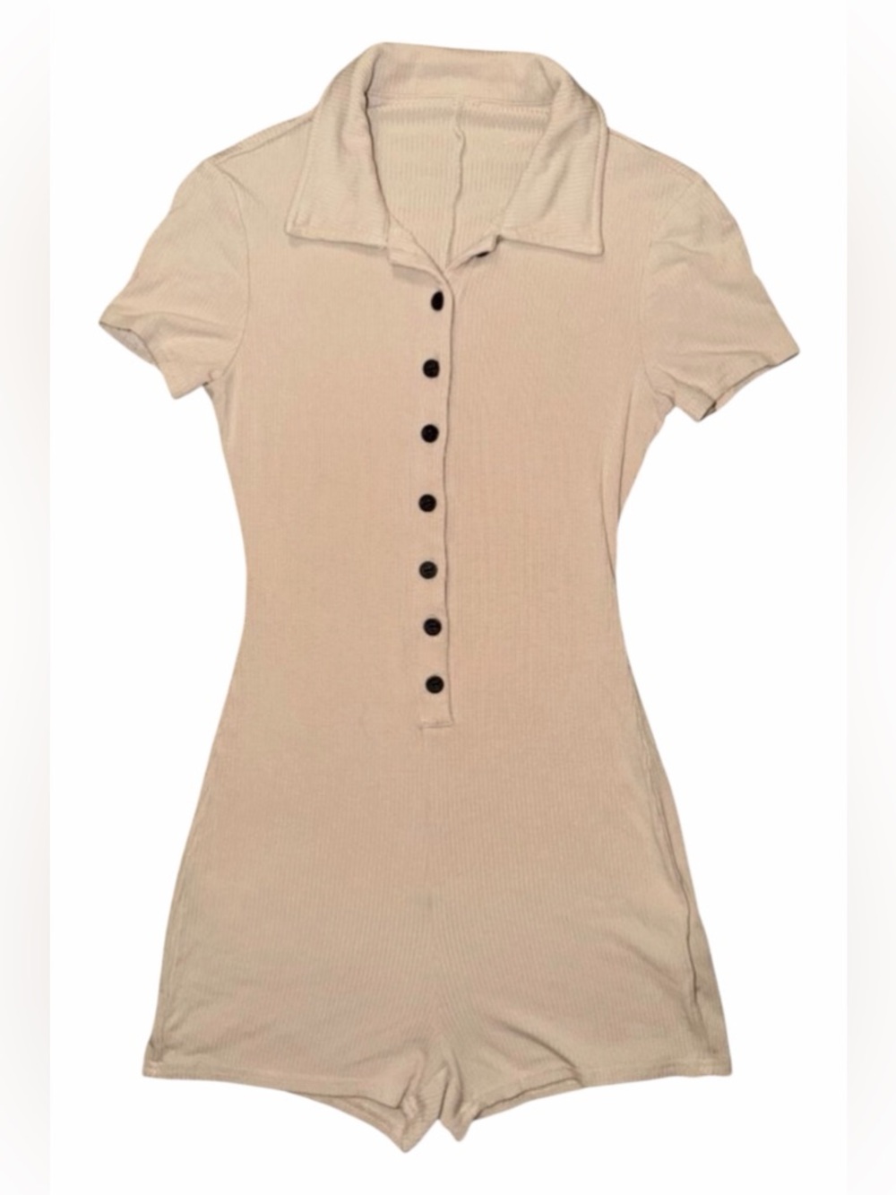 Shein Women's XS Beige Buttoned Romper
